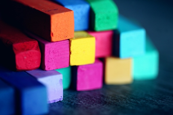 Stacked multicolored blocks