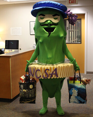 Image of the Fighting Pickle, UNC School of the Arts' mascot